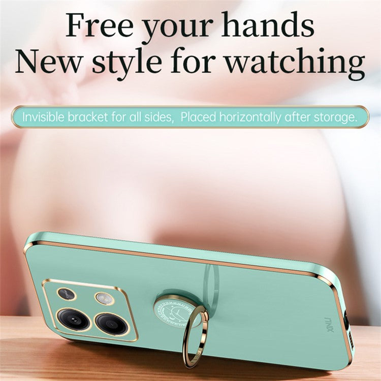 XINLI For Xiaomi Redmi Note 13 4G Case Soft TPU Electroplating Phone Kickstand Cover - Blue