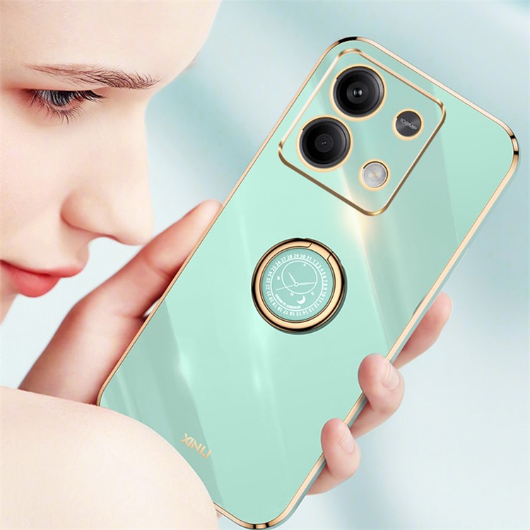 XINLI For Xiaomi Redmi Note 13 4G Case Soft TPU Electroplating Phone Kickstand Cover - Blue