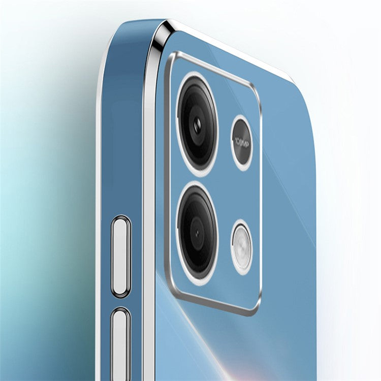 XINLI For Xiaomi Redmi Note 13 4G Case Soft TPU Electroplating Phone Kickstand Cover - Blue