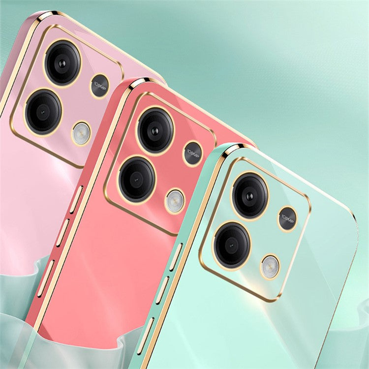 XINLI For Xiaomi Redmi Note 13 4G Case Soft TPU Electroplating Phone Kickstand Cover - Blue