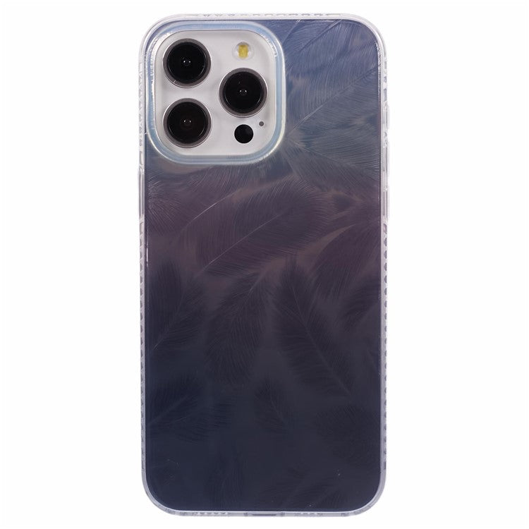 MP Series For iPhone 14 Pro IMD Feathers Case TPU+Acrylic Anti-Drop Phone Cover - Black