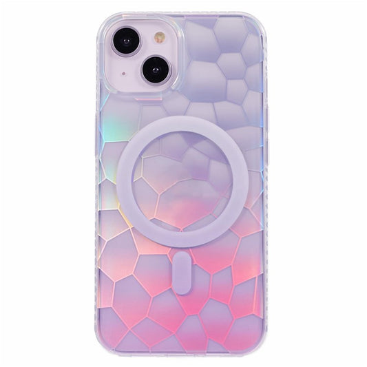 MP Series For iPhone 14 Cell Phone Case Gradient TPU+Acrylic Dual-sided IMD Cover Compatible with MagSafe - Purple