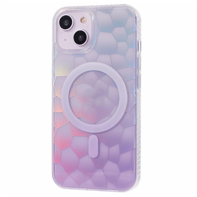 MP Series For iPhone 14 Cell Phone Case Gradient TPU+Acrylic Dual-sided IMD Cover Compatible with MagSafe - Purple