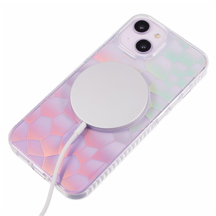 MP Series For iPhone 14 Cell Phone Case Gradient TPU+Acrylic Dual-sided IMD Cover Compatible with MagSafe - Purple