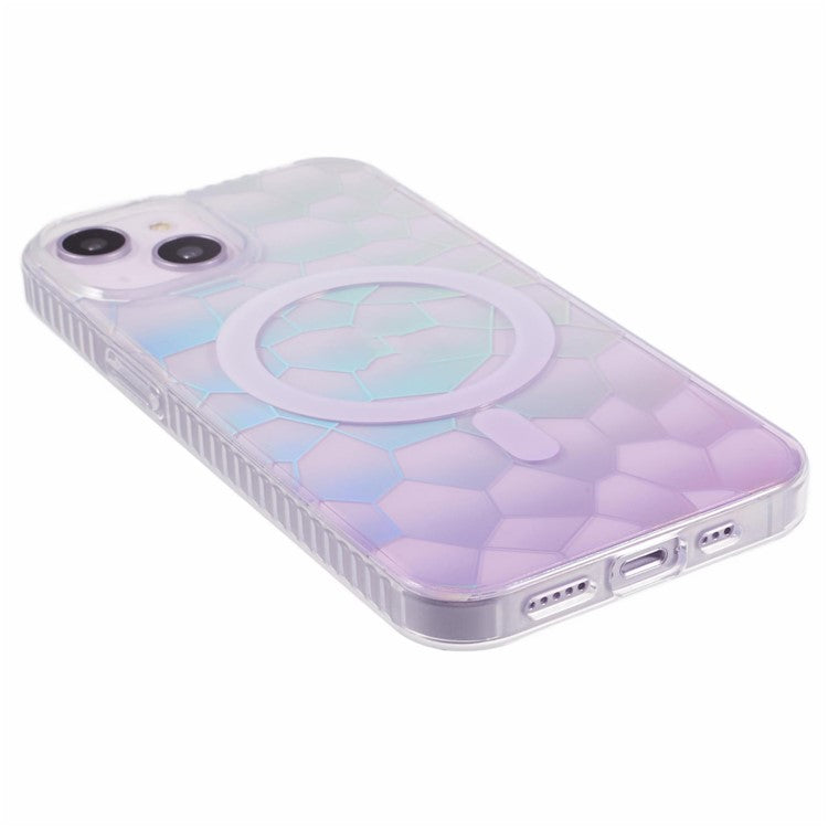 MP Series For iPhone 14 Cell Phone Case Gradient TPU+Acrylic Dual-sided IMD Cover Compatible with MagSafe - Purple
