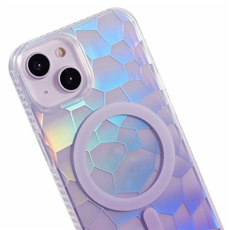 MP Series For iPhone 14 Cell Phone Case Gradient TPU+Acrylic Dual-sided IMD Cover Compatible with MagSafe - Purple