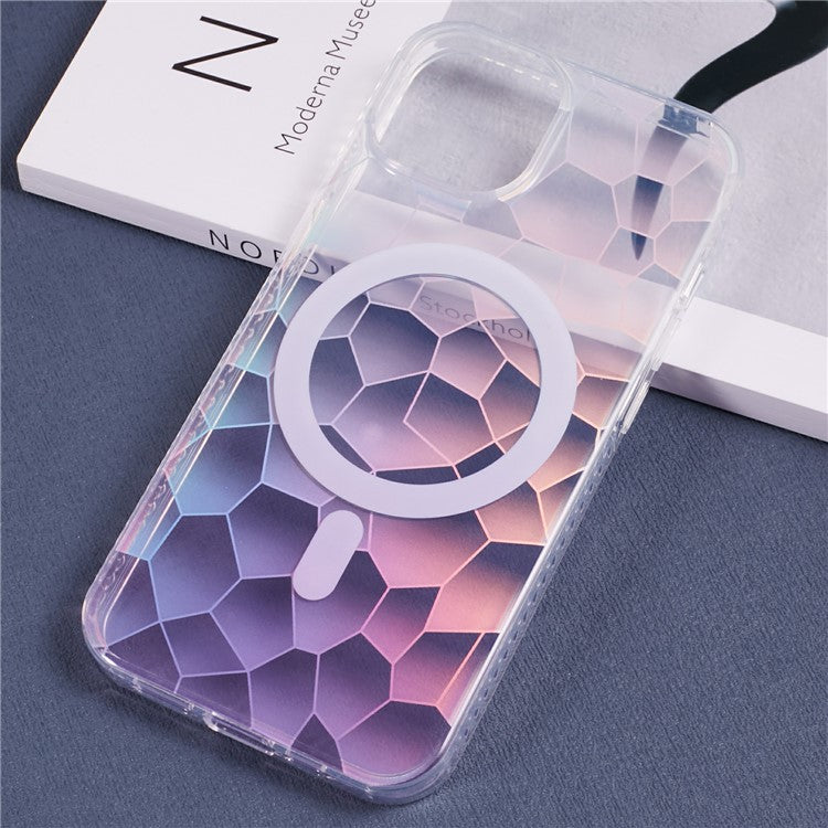 MP Series For iPhone 14 Cell Phone Case Gradient TPU+Acrylic Dual-sided IMD Cover Compatible with MagSafe - Purple