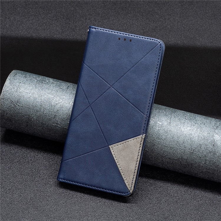 For Xiaomi Redmi A3 4G / Poco C61 4G Case with Card Slots PU Leather Rhombus Phone Cover - Blue