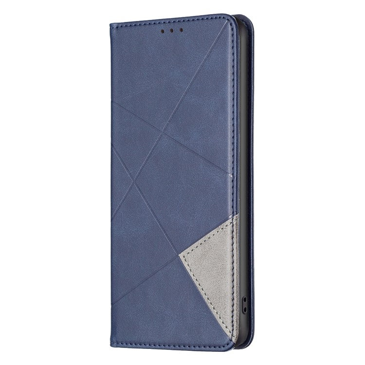 For Xiaomi Redmi A3 4G / Poco C61 4G Case with Card Slots PU Leather Rhombus Phone Cover - Blue