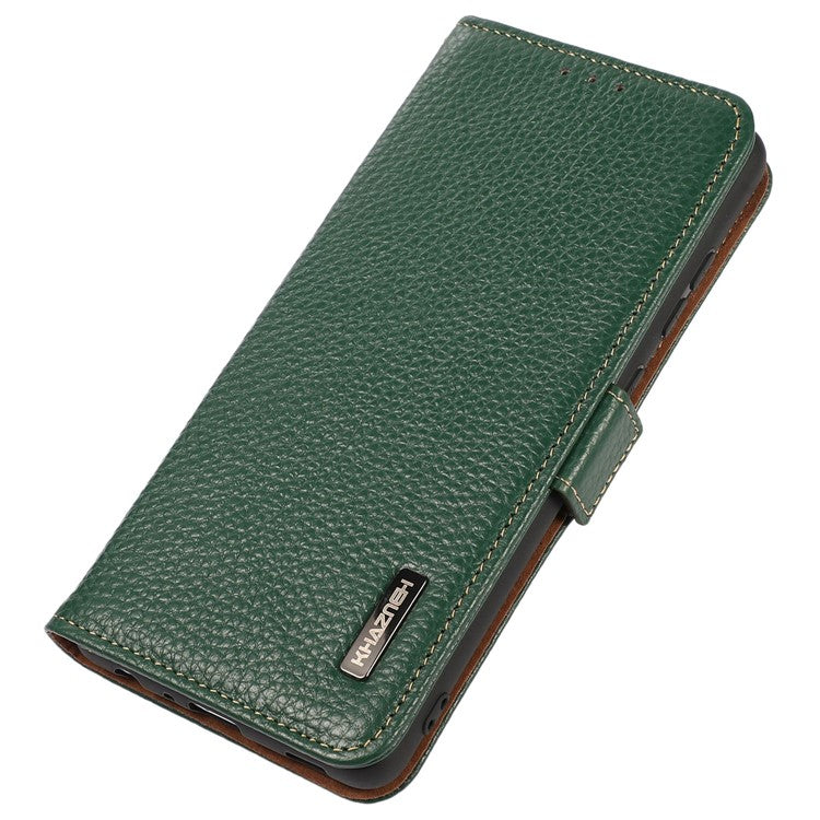 KHAZNEH For Motorola Moto G45 5G / G34 5G Case Litchi Texture RFID Blocking Anti-Drop Phone Cover - Green