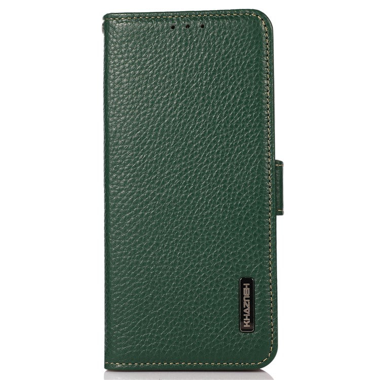 KHAZNEH For Motorola Moto G45 5G / G34 5G Case Litchi Texture RFID Blocking Anti-Drop Phone Cover - Green