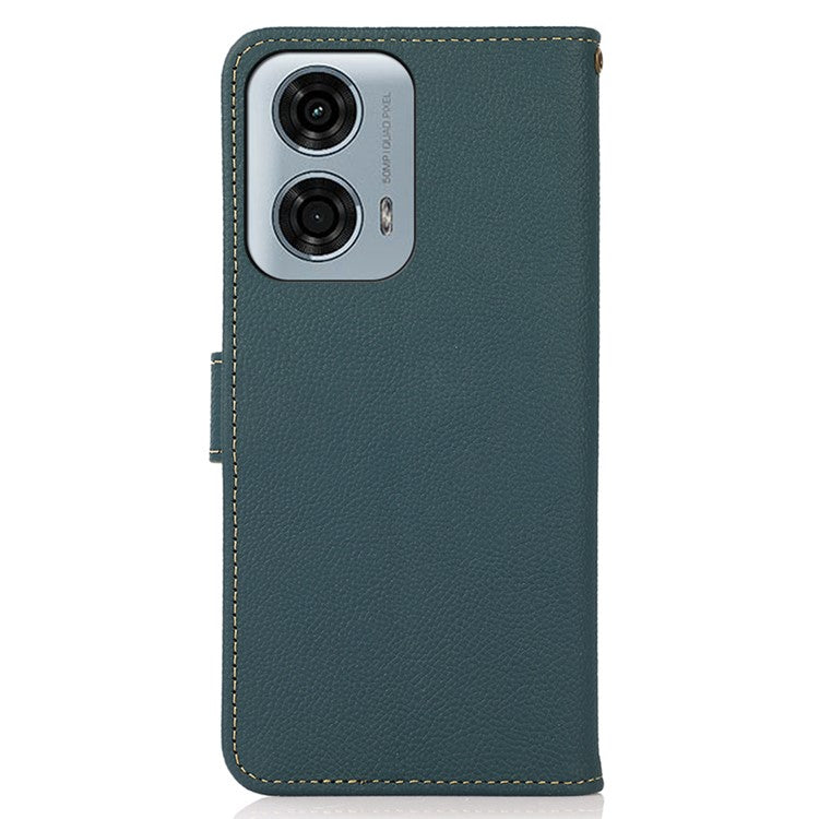 KHAZNEH For Motorola Moto G45 5G / G34 5G Case RFID Blocking Anti-Scratch Stand Phone Cover - Green