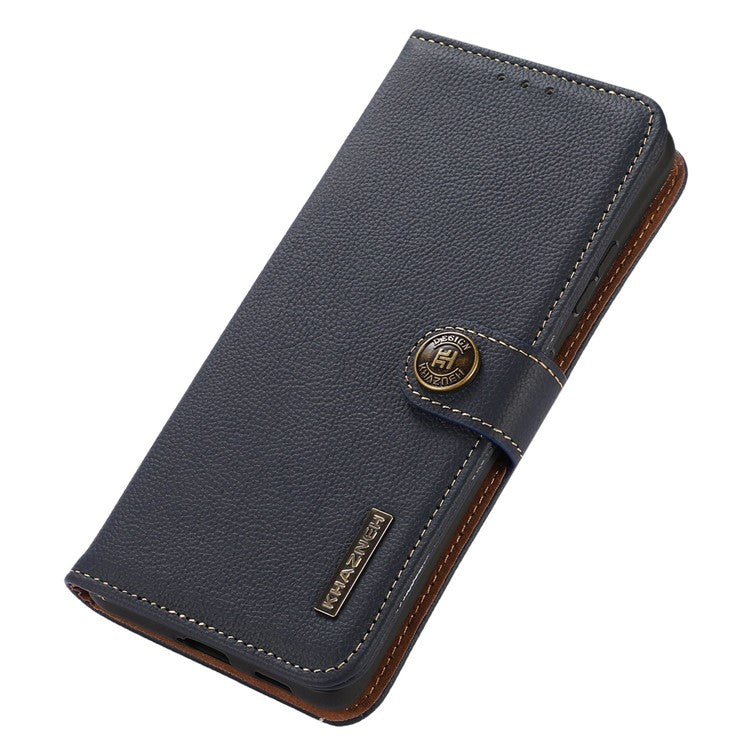 KHAZNEH For Motorola Moto G45 5G / G34 5G Case RFID Blocking Anti-Scratch Stand Phone Cover - Blue