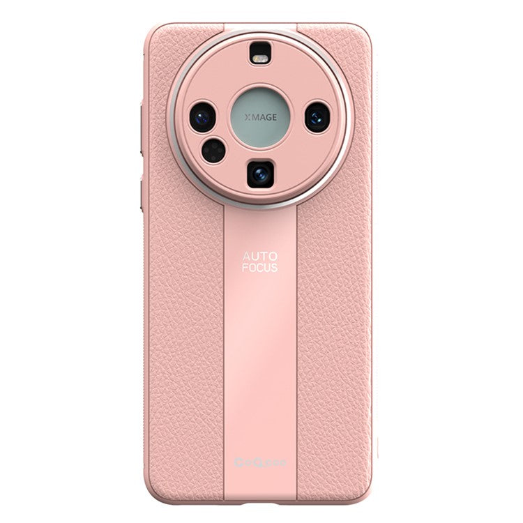 Q.COO For Huawei Mate 60 Case Bump Proof PU Leather+TPU+Acrylic Phone Shell - Pink