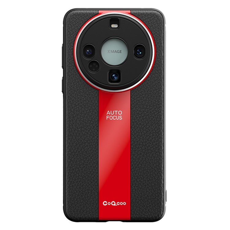 Q.COO For Huawei Mate 60 Pro Case Fall Protection PU Leather+TPU+Acrylic Phone Shell - Red