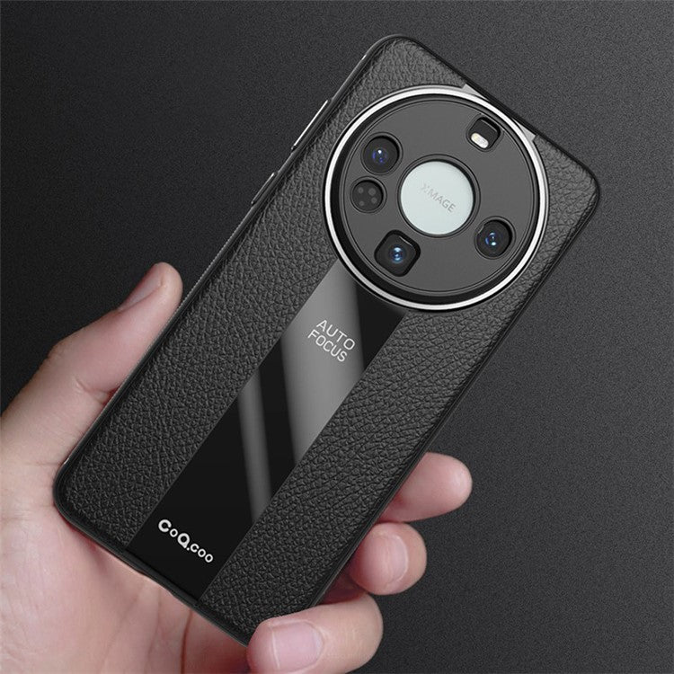 Q.COO For Huawei Mate 60 Pro Case Fall Protection PU Leather+TPU+Acrylic Phone Shell - Red