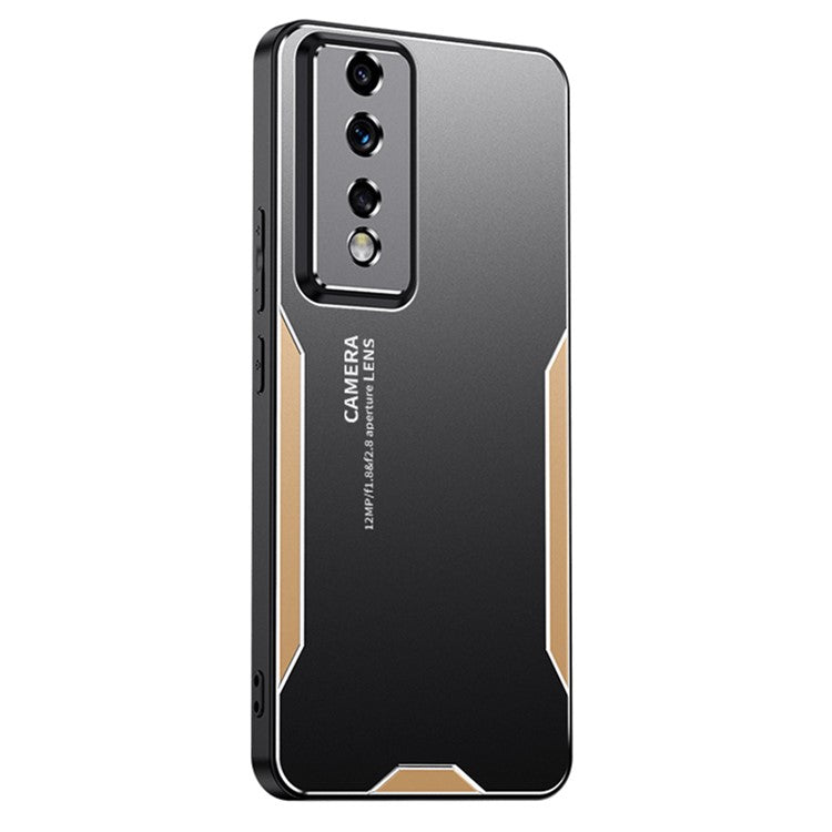 For Honor 80 GT 5G Case Dropproof Aluminium Alloy+PC+TPU Phone Back Cover - Gold