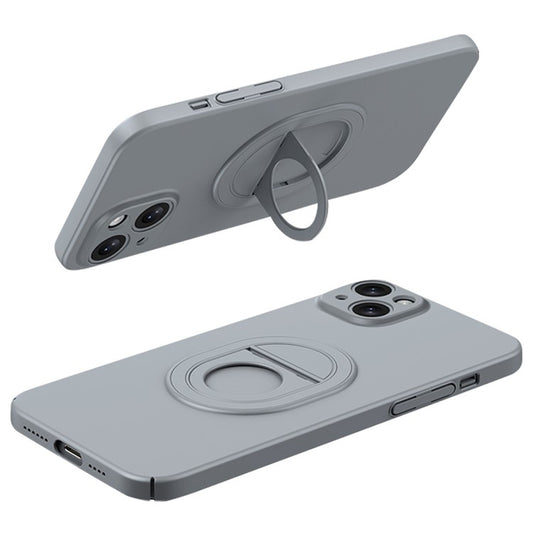 For iPhone 14 Magnetic Phone Case Scratch-proof Hard PC Cover Compatible with MagSafe - Titanium Grey