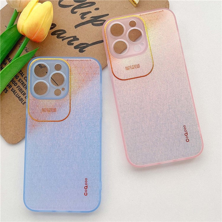 Q.COO Aurora Series for iPhone 14 Pro Max Case TPU+PET Phone Cover Precise Lens Protection - Transparent White