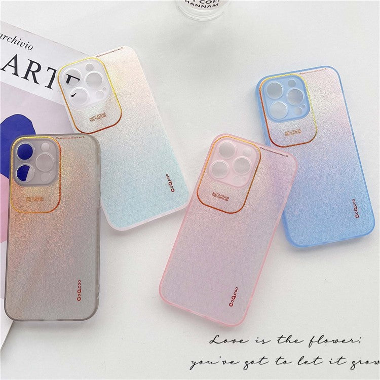 Q.COO Aurora Series for iPhone 14 Pro Max Case TPU+PET Phone Cover Precise Lens Protection - Transparent White