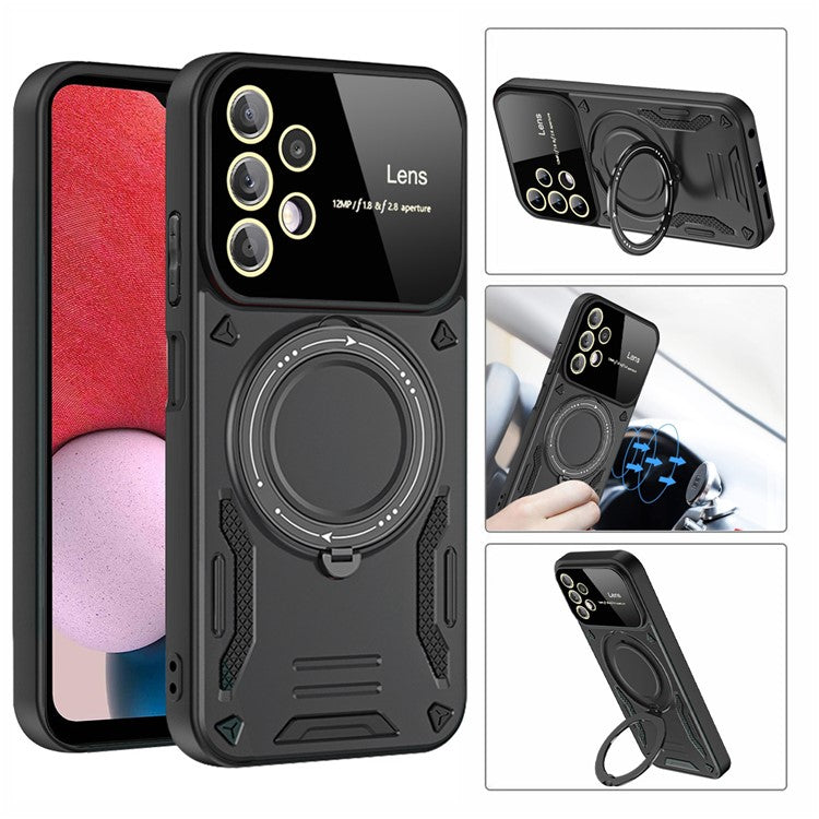 For Samsung Galaxy A13 4G Case Compatible with MagSafe Kickstand PC+TPU Phone Cover - Red
