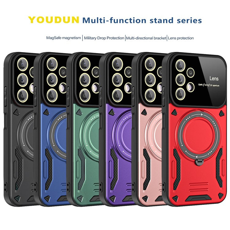 For Samsung Galaxy A13 4G Case Compatible with MagSafe Kickstand PC+TPU Phone Cover - Red