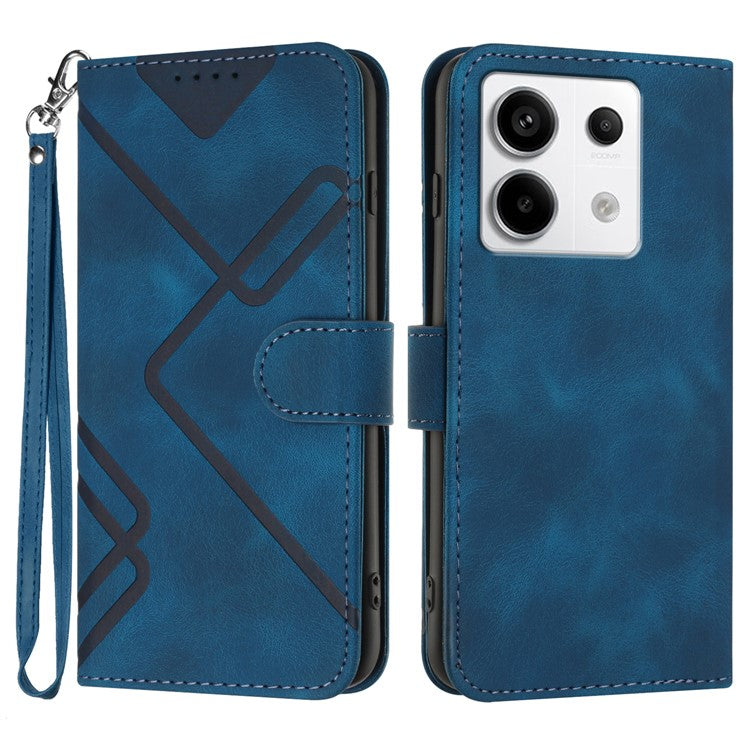YX0040 For Xiaomi Redmi Note 13 Pro 5G / Poco X6 5G Case Imprinted Leather Shockproof Wallet Phone Cover - Sapphire