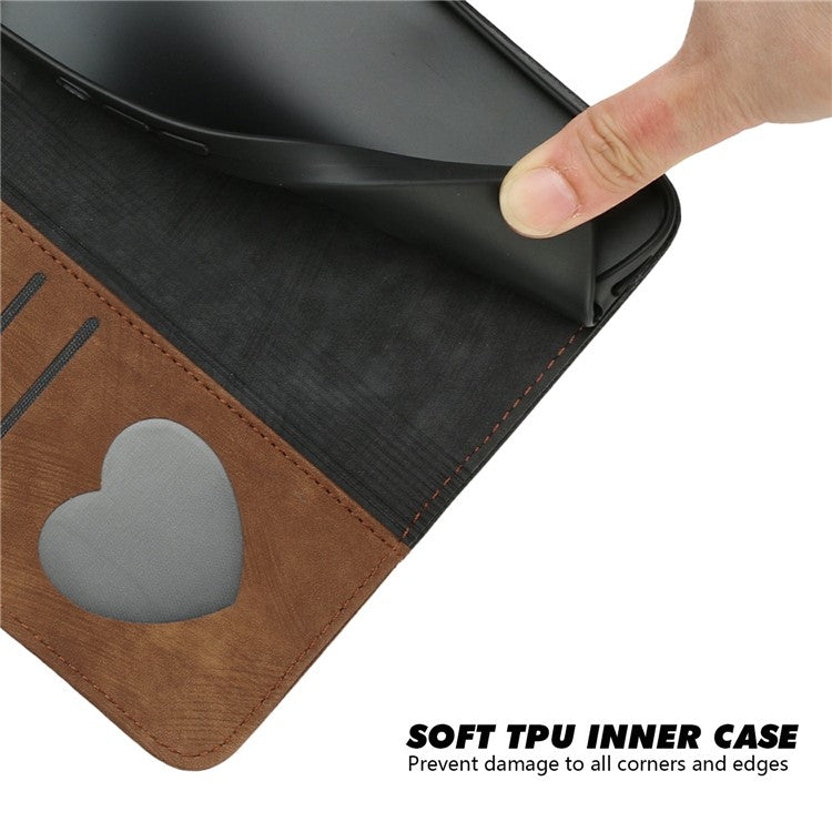YX0020 For Xiaomi Redmi Note 13 4G Case PU Leather Stand Card Slots Phone Cover with Wrist Strap - Coffee