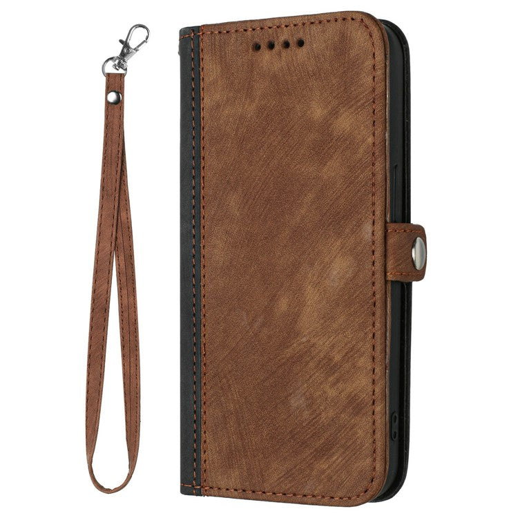 YX0020 For Xiaomi Redmi Note 13 4G Case PU Leather Stand Card Slots Phone Cover with Wrist Strap - Coffee