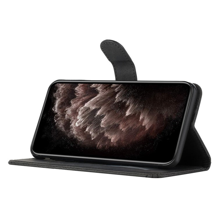 YX0010 Series For Xiaomi Redmi Note 13 Pro+ 5G Imprinted Cell Phone Wallet Cover Stand PU Leather Case - Black