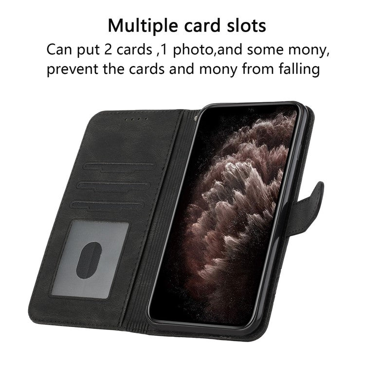 YX0010 Series For Xiaomi Redmi Note 13 Pro+ 5G Imprinted Cell Phone Wallet Cover Stand PU Leather Case - Black