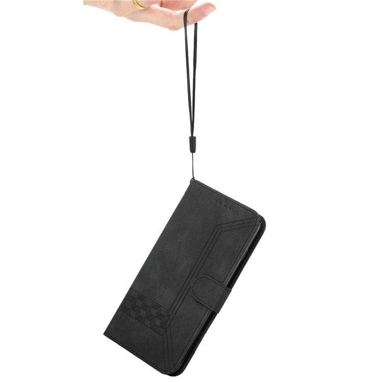YX0010 Series For Xiaomi Redmi Note 13 Pro+ 5G Imprinted Cell Phone Wallet Cover Stand PU Leather Case - Black