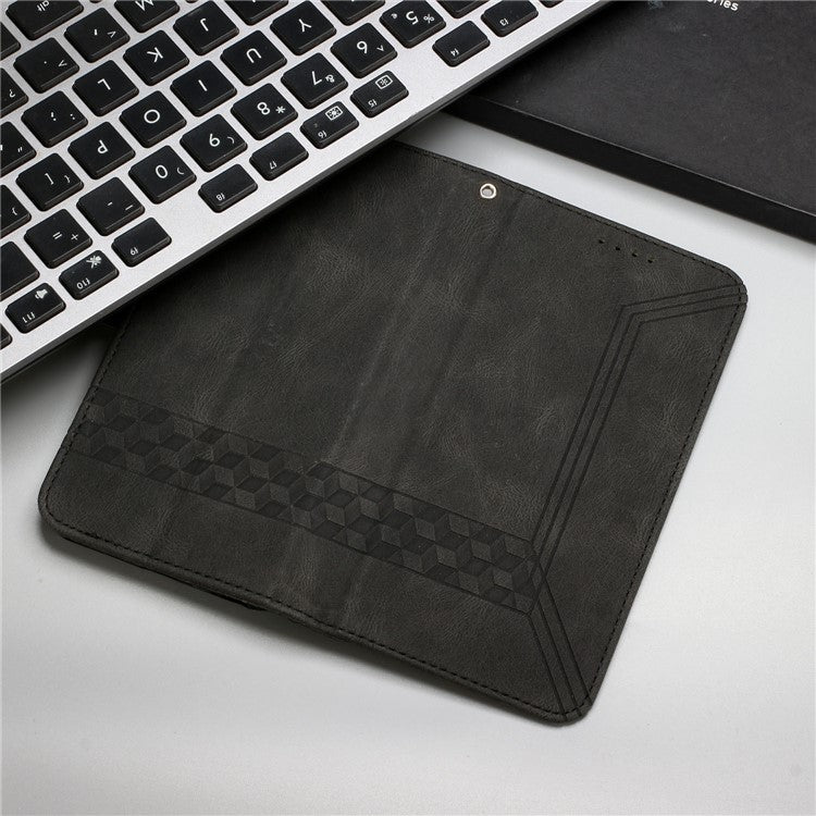 YX0010 Series For Xiaomi Redmi Note 13 Pro+ 5G Imprinted Cell Phone Wallet Cover Stand PU Leather Case - Black