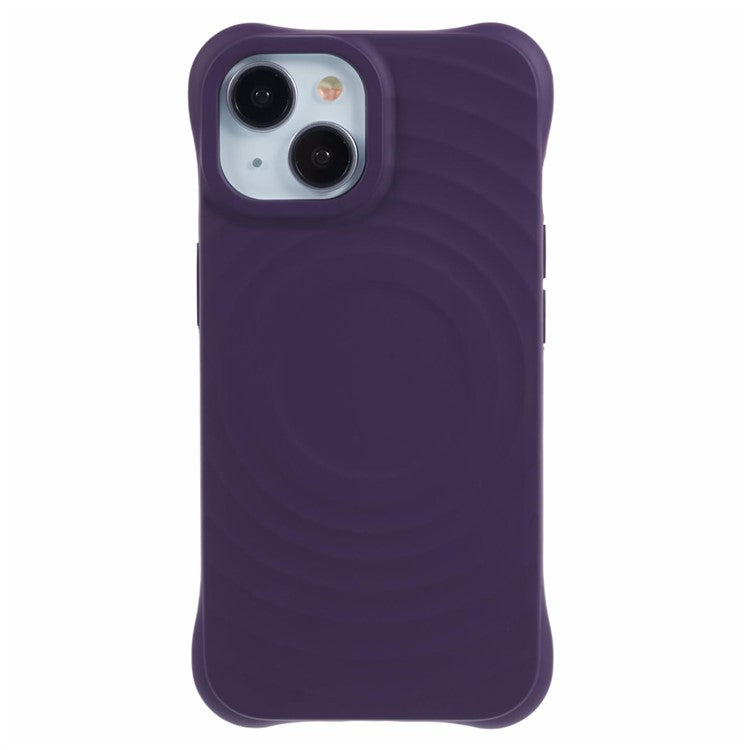 For iPhone 14  Magnetic Case Fiber Lining Drop-proof Soft TPU Phone Cover - Dark Purple