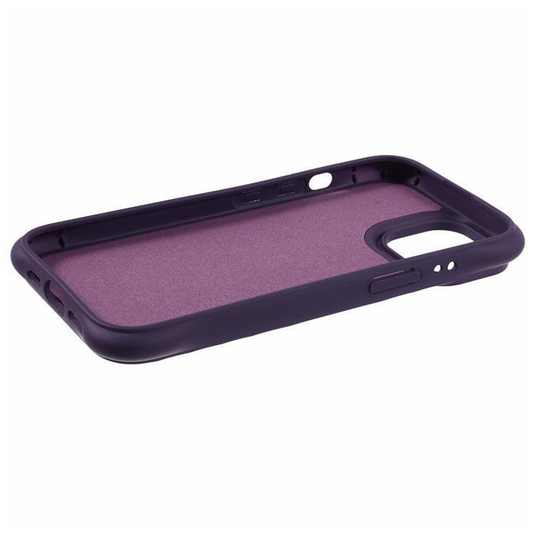 For iPhone 14  Magnetic Case Fiber Lining Drop-proof Soft TPU Phone Cover - Dark Purple