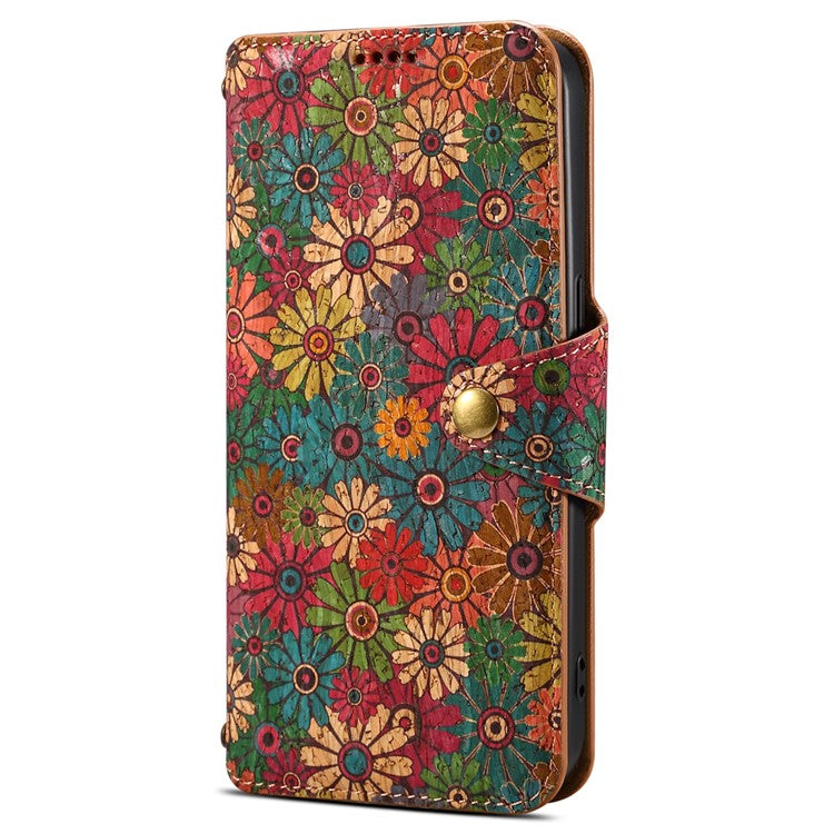 For Huawei P60 / P60 Pro Leather Case Floral Printing Stand Wallet Phone Cover - Spring / Green