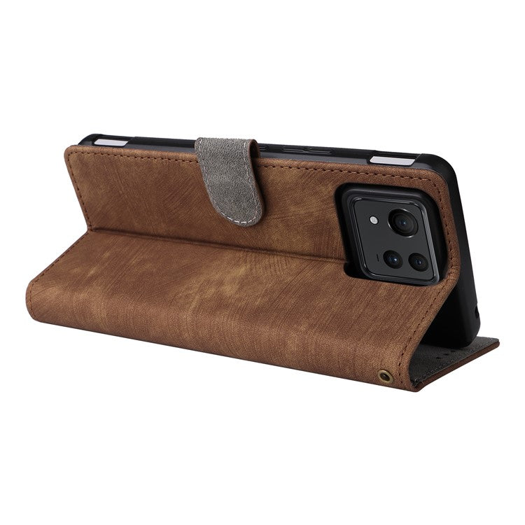 For Asus Zenfone 11 Ultra 5G Case with Strap RFID Blocking Wallet Phone Leather Cover - Brown