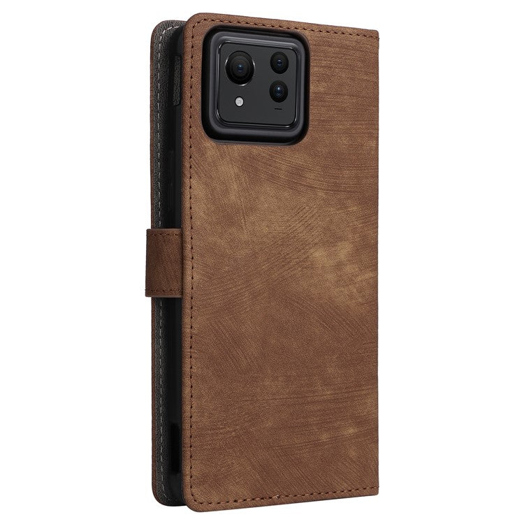 For Asus Zenfone 11 Ultra 5G Case with Strap RFID Blocking Wallet Phone Leather Cover - Brown