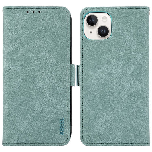 ABEEL For iPhone 14 Case Leather Drop Protection Phone with Side Magnetic Closure - Baby Blue