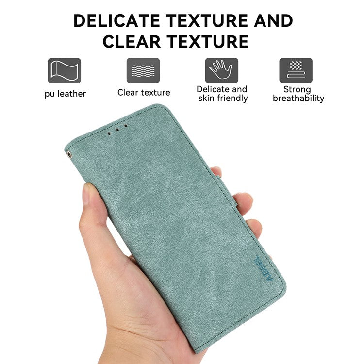 ABEEL For iPhone 14 Case Leather Drop Protection Phone with Side Magnetic Closure - Baby Blue