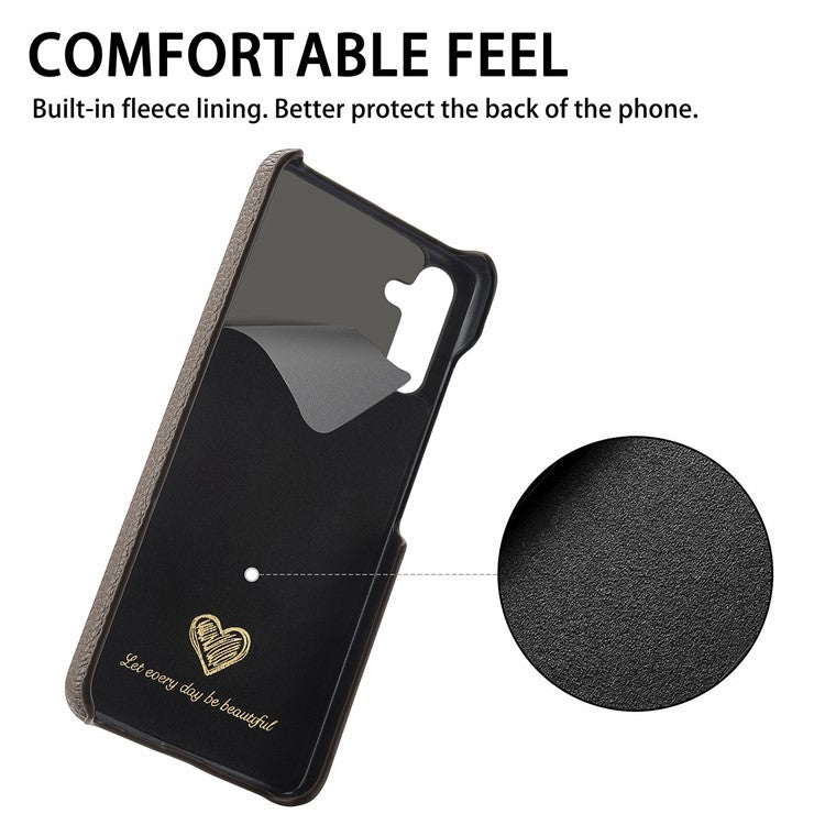 Y1 For Samsung Galaxy A54 5G Case Litchi Texture PU Hard PC Slim Phone Cover - Silver Grey