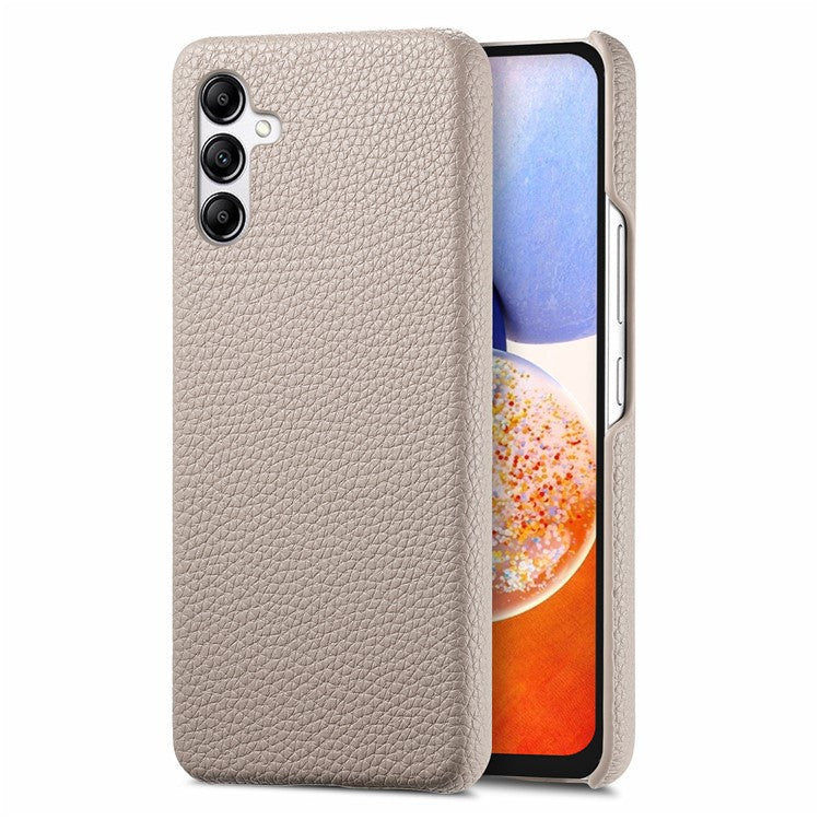 Y1 For Samsung Galaxy A14 5G / A14 4G Cover PU Leather Coated PC Phone Case with Litchi Texture - Khaki Grey