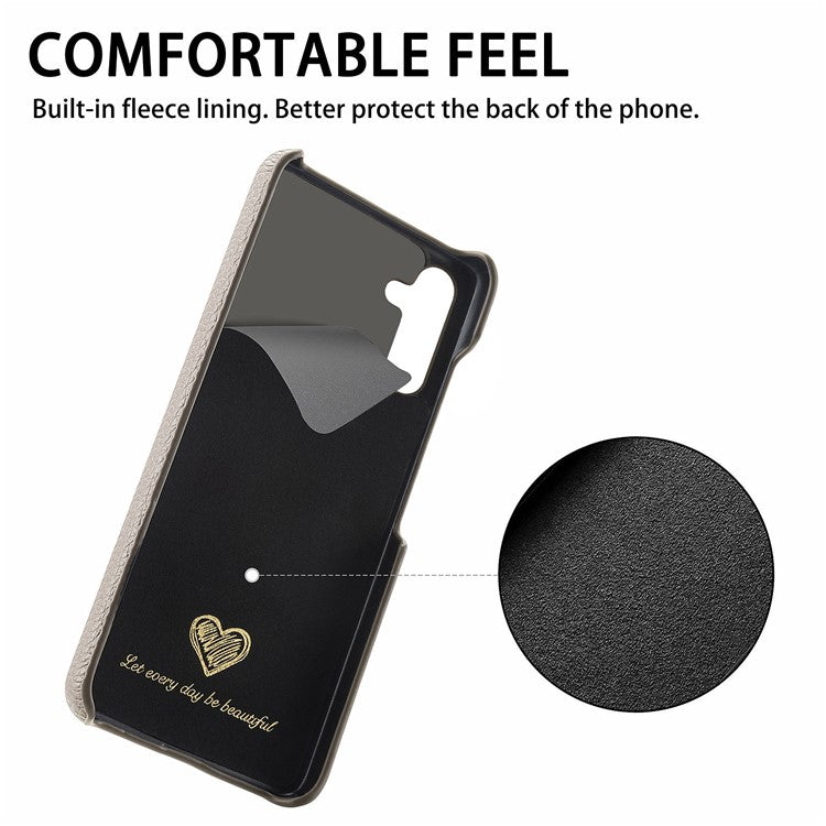 Y1 For Samsung Galaxy A14 5G / A14 4G Cover PU Leather Coated PC Phone Case with Litchi Texture - Khaki Grey