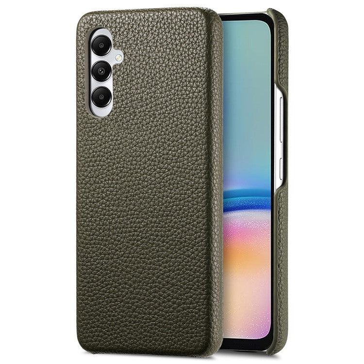 Y1 For Samsung Galaxy A05s 4G Case Litchi Texture PU Leather Hard PC Fall Prevention Cover - Midnight Green