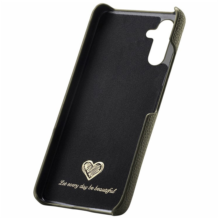 Y1 For Samsung Galaxy A05s 4G Case Litchi Texture PU Leather Hard PC Fall Prevention Cover - Midnight Green