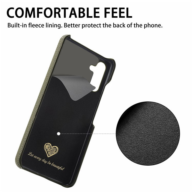 Y1 For Samsung Galaxy A05s 4G Case Litchi Texture PU Leather Hard PC Fall Prevention Cover - Midnight Green