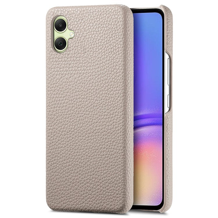 Y1 For Samsung Galaxy A05 4G Case Litchi Texture PU Leather+PC Anti-Scratch Cover - Khaki Grey