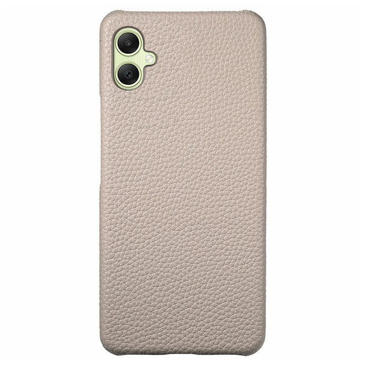 Y1 For Samsung Galaxy A05 4G Case Litchi Texture PU Leather+PC Anti-Scratch Cover - Khaki Grey