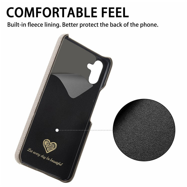Y1 For Samsung Galaxy A05 4G Case Litchi Texture PU Leather+PC Anti-Scratch Cover - Khaki Grey