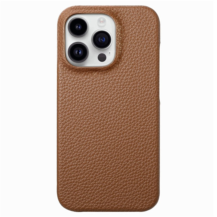 Y1 For iPhone 14 Pro Max Case Litchi Texture Anti-Scratch Leather+PC Phone Cover - Brown